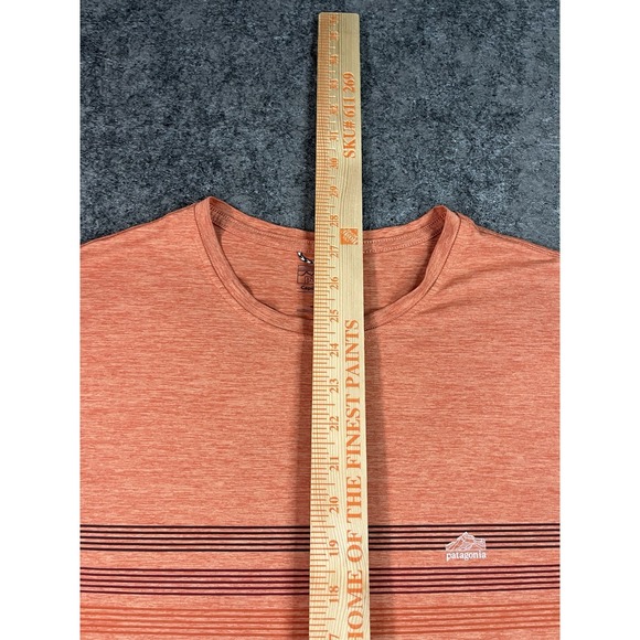 Patagonia Capilene Cool Daily Shirt Mens XL Orange Stripe Short Sleeve EUC - Picture 6 of 7